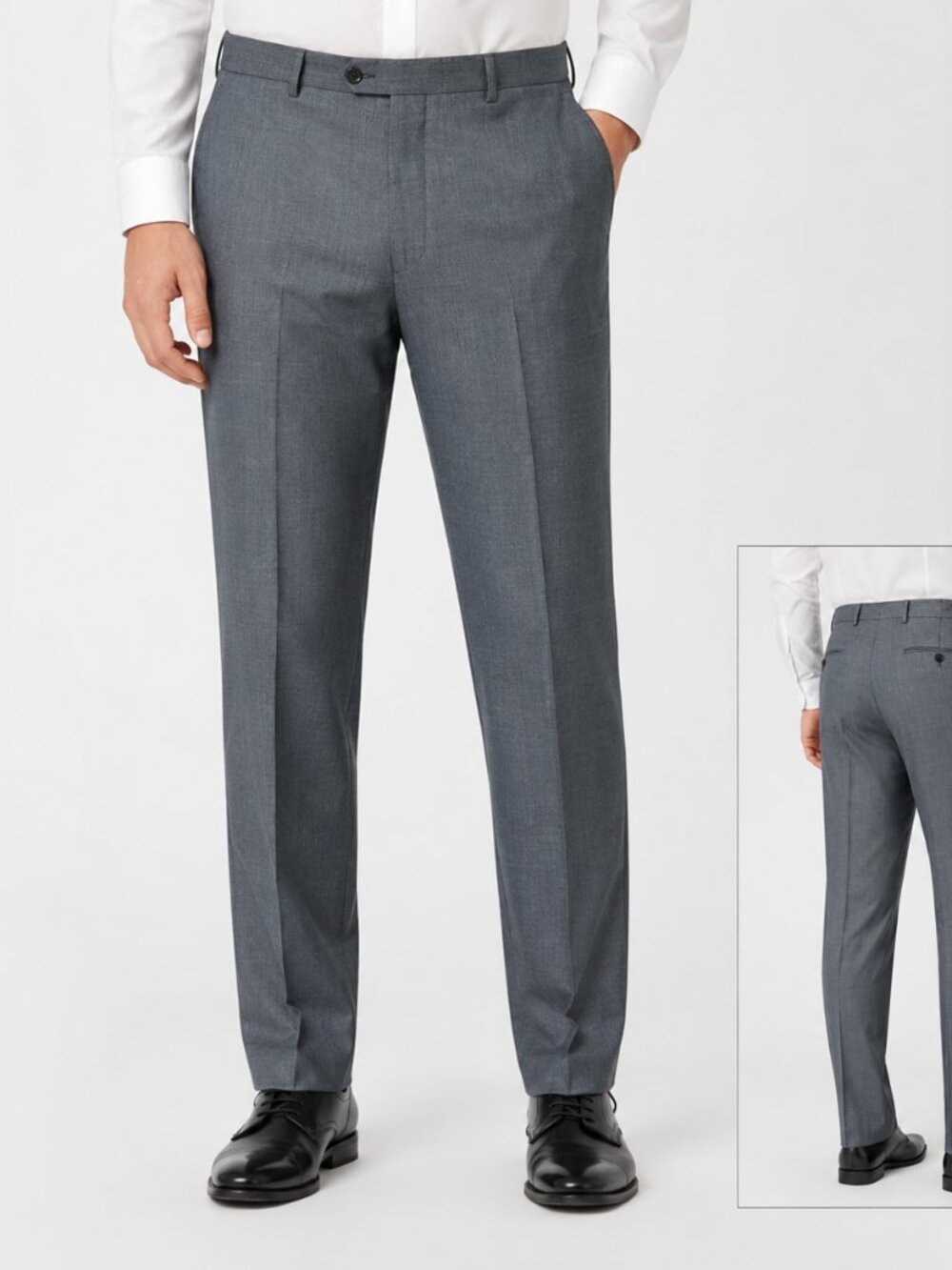 Stafford Travel Wool Blend Dress Pants 34x32 Gray Classic Fit Old Money Trousers
